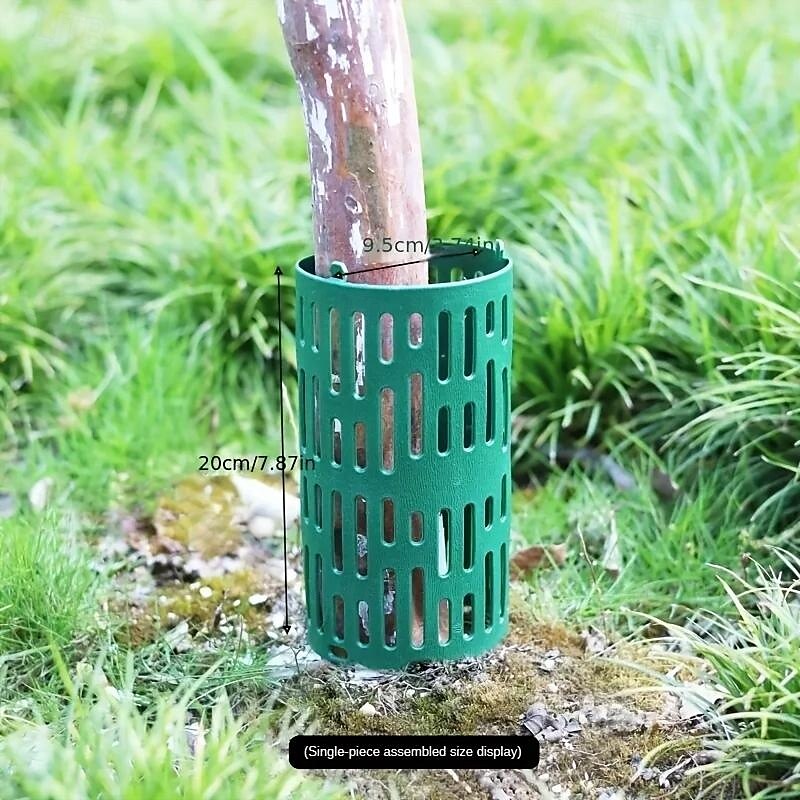مجموعة من 6 قطع من واقيات الأشجار البلاستيكية، تصميم شبكي متشابك مستطيل قابل للتعديل، مع روابط كابلات، حماية من أضرار الحيوانات والقصاصات، حزم متعددة القطع 2025 - $13.99 –P6