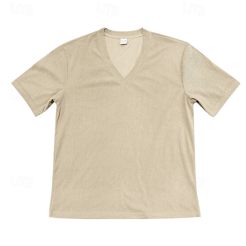 Men's Tee Short Sleeve Shirt Tee Top Short Sleeve V Neck Spring & Fall Plain Fashion Designer Sexy Vacation Street Going out Black Navy Blue Army Green Top Tee for Men 2025 - $16.99 –P8
