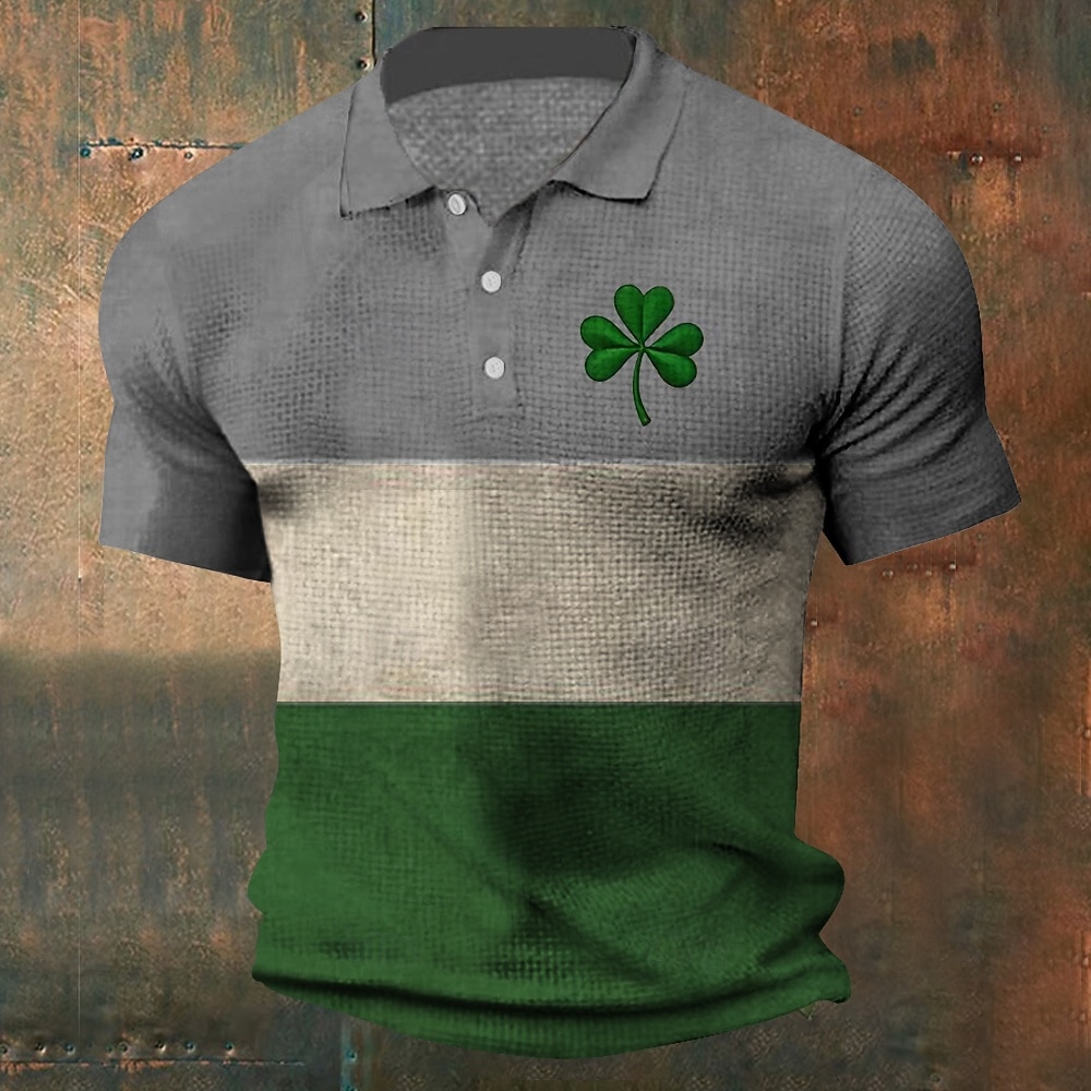 Miesten apila Vohveli poolopaidat Lyhythihainen Poolopaidat Kauluspaidat Vapaa-aika Business Casual Juhla-iltavaatteet Arkikäyttö Festivaalin asu Napit 3D-tulostus Kesä Valkoinen 1 Musta Kallion 2025 - $22.99 –P7