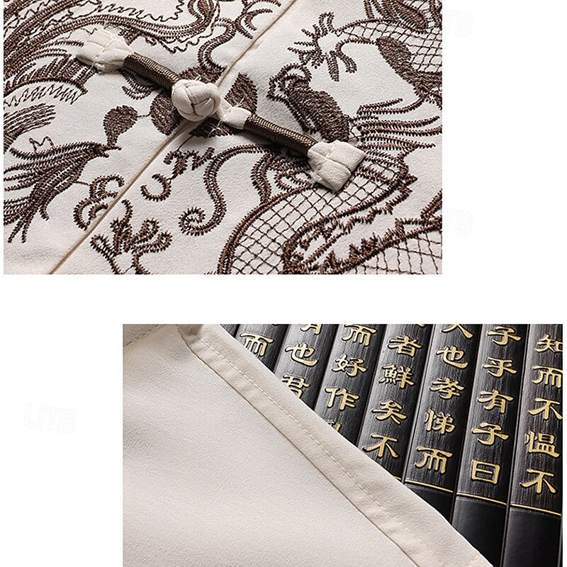 Bărbați Cămașă Cămașă de vară Cămașă casual Cămașă de plajă Camașă cu nasturi Roșu-aprins Bleumarin Trifoi Gri Deschis Gri Închis Manșon scurt Balaur Guler de stand Vacanță Hawaiian Brodat 2025 - $21.99 –P9