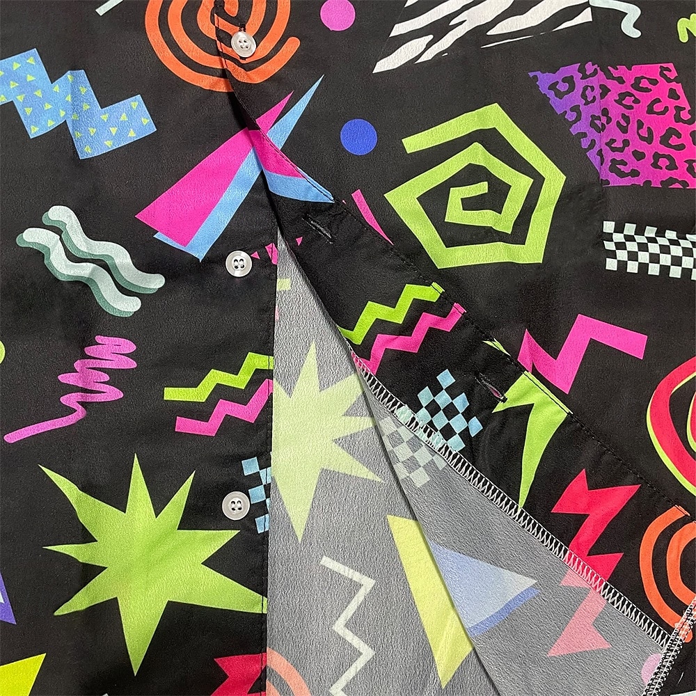 Retro Vintage 1980s Shirt Aloha Shirt Hippie Psychedelic Men's Vacation Party Pride Parade Adults' Shirt 2025 - GBP £14 –P5