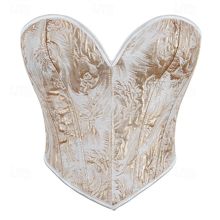 Retro Antiguo Medieval Renacimiento Faja Chaleco corpiño 13 huesos Floral Jacquard Cuello de corazón Mujer Celta Fantasía Real Víspera de Todos los Santos Carnaval Fiesta Casual Diario LARP Adulto 2025 - $24.99 –P1