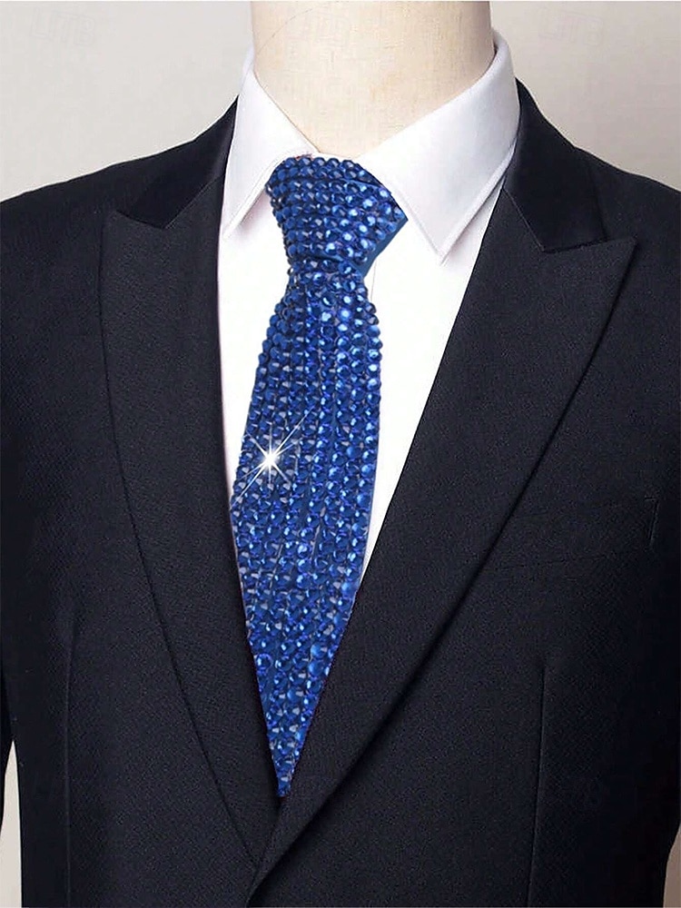 cravate style diamant en strass pour hommes et femmes – détail étincelant en faux diamant pour événements officiels, fêtes et occasions spéciales de 2025 ? $14.99 –P5