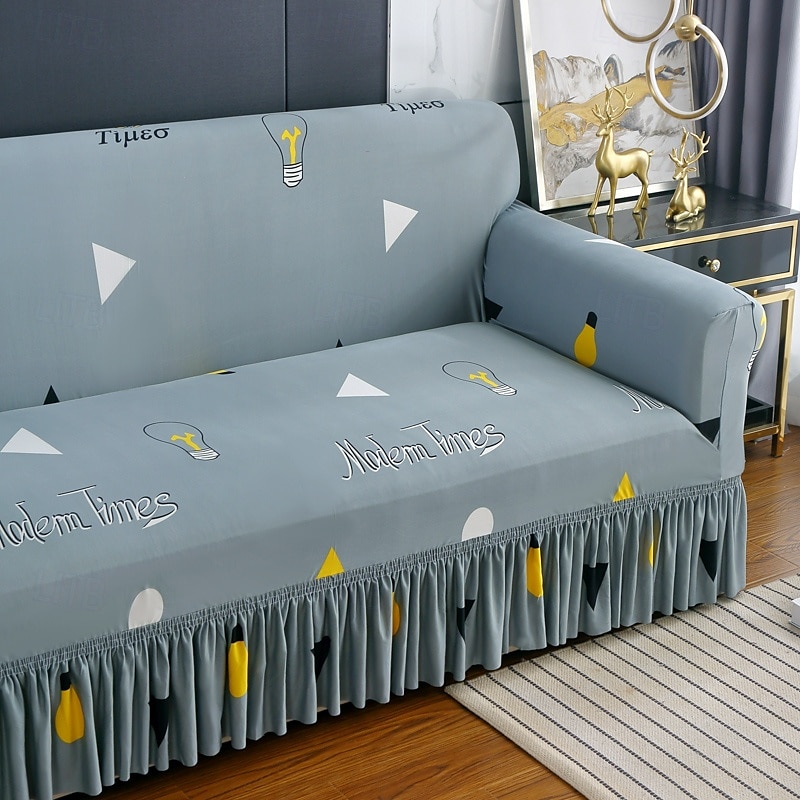 1 Pc Stretch Sofa Slipcover Sofa Cover With Skirt Printed Couch Cover Furniture Protector for Bedroom Living Room Home Decor 2025 - $41.99 –P10