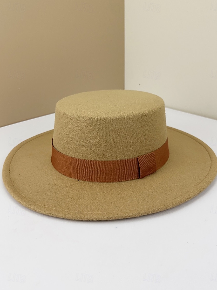 Καπέλα Πολυεστέρας Καπέλο Fedora Γάμου Επίσημο Vintage με Κορδέλα Δέσιμο Κεφαλόδεσμος Καπέλα Φόρεμα Ημέρας Αγώνα 2026 - $17.49 –P5