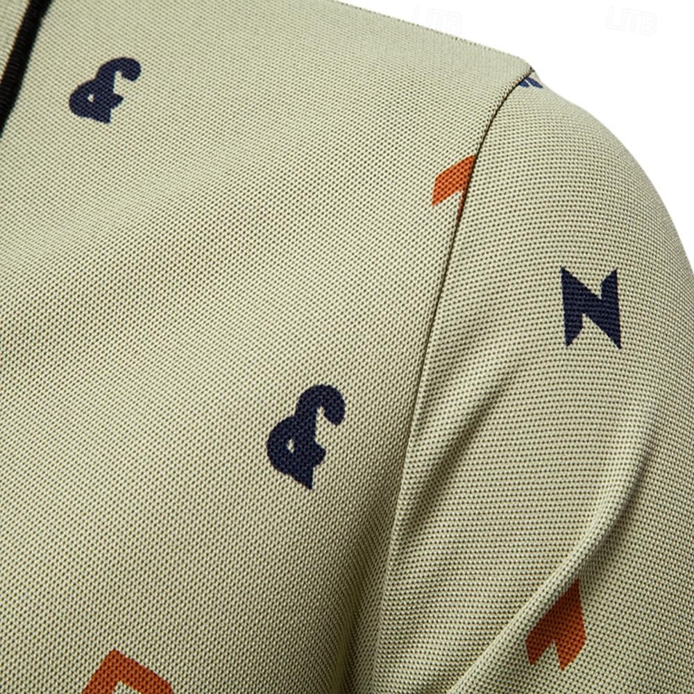Men's Polo Knit Polo Sweater Formal Work Turndown Short Sleeve Letter & Number Buttons Summer White Green Beige Polo 2026 - $24.99 –P10