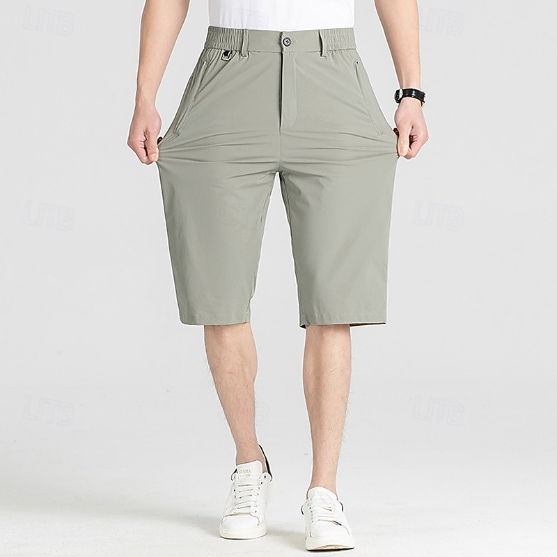Per uomo Pantaloncini Pantaloncini eleganti Pantaloncini da golf Pantaloni modello Capri Tasche Gamba dritta Liscio Comfort Senza ferro Polpaccio Esterno Giornaliero Corsa Di tendenza Lavoro Nero Blu del 2025 a $23.99 –P3