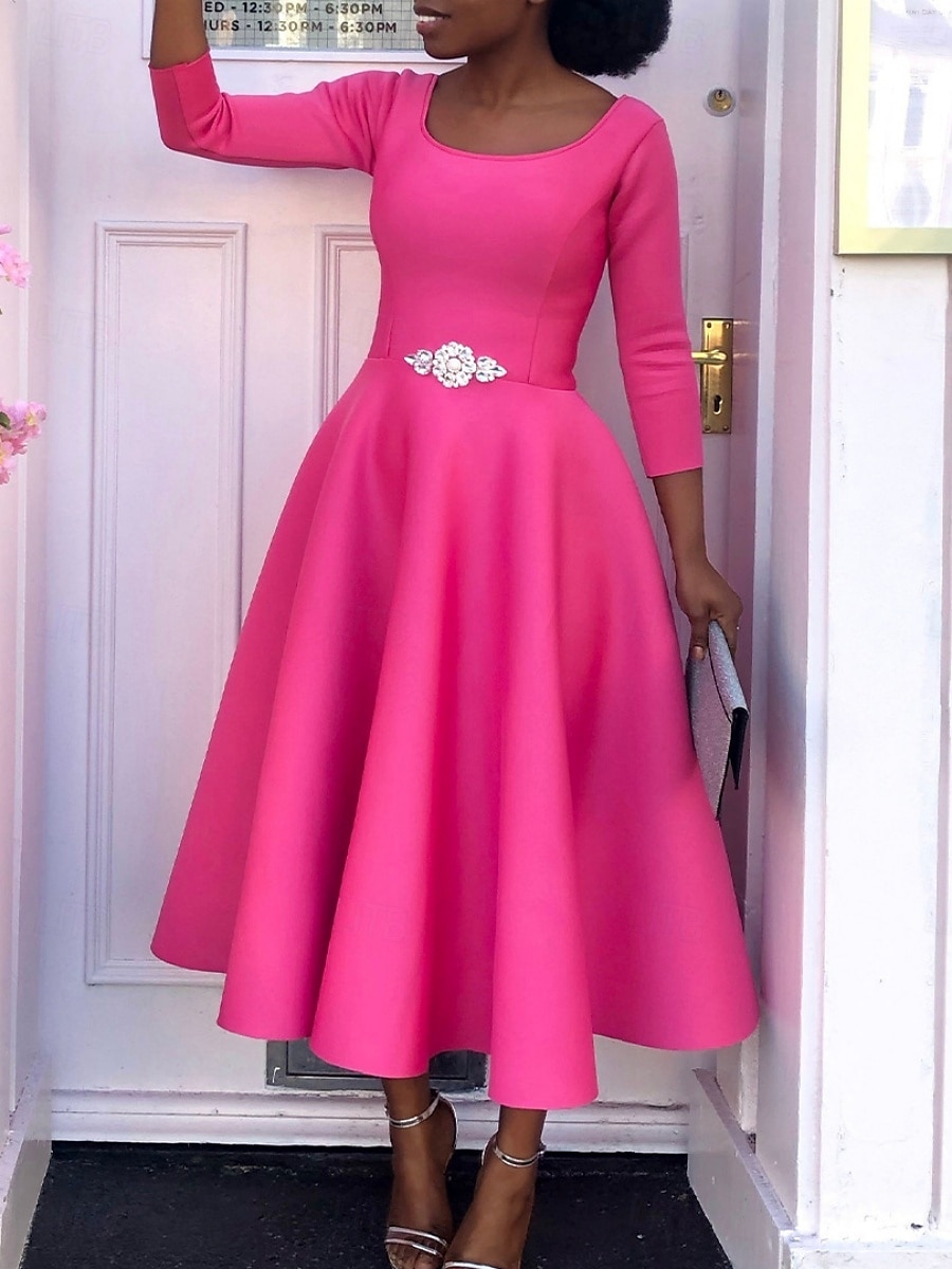 Kentucky Derby Damen Midi Kleid A-Linie Kleid Fit And Flare Kleid Elegant Party Cocktail Hochzeitsgast Verlobung Cocktailparty Reguläre Passform Grafisch Ärmellos V-Ausschnitt Schwarz Weiß Rot 2025 - $44.99 –P3