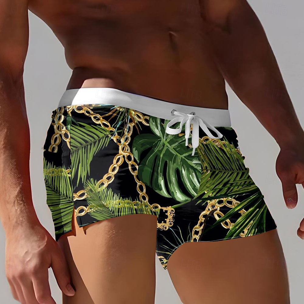 Férfi Pálmafa levél Trópusi növények Úszónadrágok Deszkás short Úszónadrág Közepes csípő 3D mintás Hawaii Szörfözés Szabadság Tengerpart Zsinór hálós béléssel Rugalmas derék Tervező Ruházat 2025 - $19.99 –P1