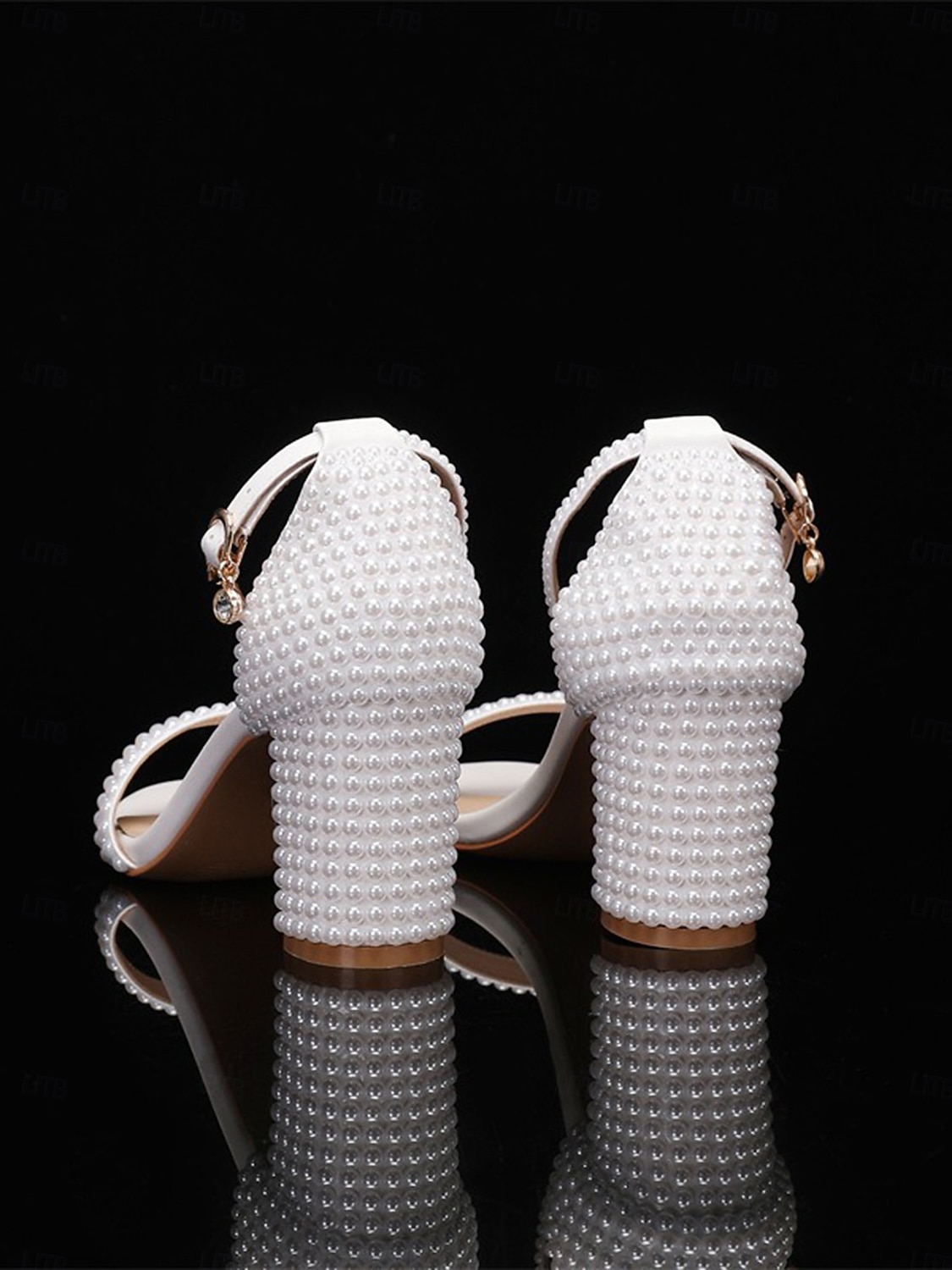 sandales à talons compensés ornées de perles – talons élégants à bout ouvert et bride à la cheville pour femmes pour mariages et événements formels de 2025 ? $59.99 –P3