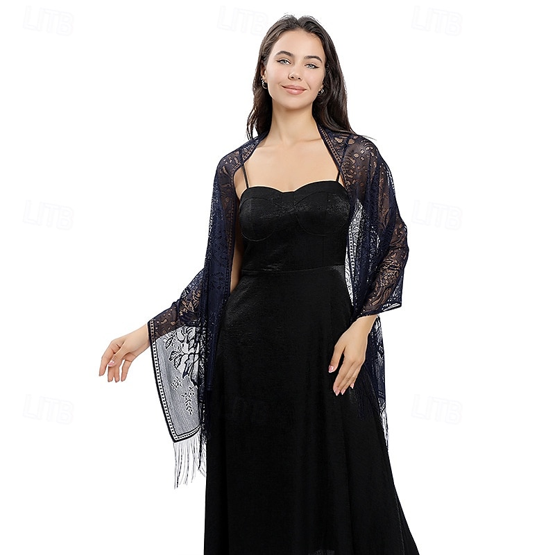 Spitzenblumenschal Braut Hochzeitskleid Abendkleid Cheongsam Tanzparty Bankettschal 2025 - $18.99 –P8