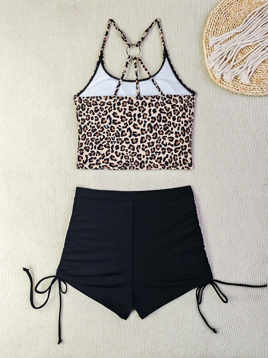 Maillots de bain femme bikini 2 pièces maillot de bain short dos nu slim vacances plage mode floral encolure en U sans manches de 2025 ? $23.99 –P11
