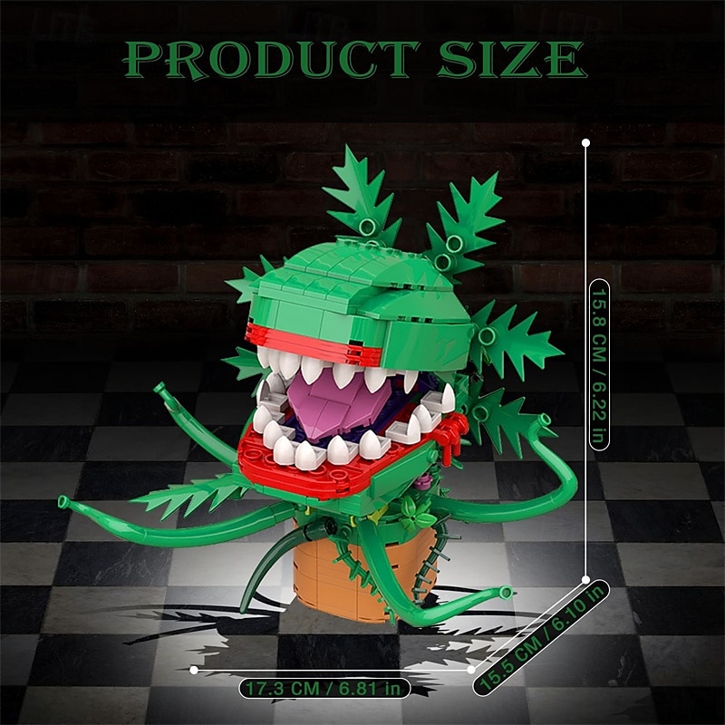Audrey ii set de blocuri de construcție floare piranha mic magazin al ororilor kit de construcție floare canibal cărămizi de construcție jucării cadouri pentru băieți fete copii adulți (303 bucăți) 2025 - $29.99 –P2
