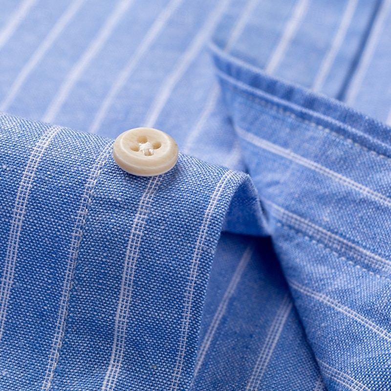 Per uomo camicia di lino Camicie Camicia abbottonata Resistente alle rughe Camicia a quadri Liscio Matrimonio Esterno Blu chiaro Bianco Blu marino Marrone Manica lunga Estate Primavera Abbigliamento del 2025 a $32.99 –P7