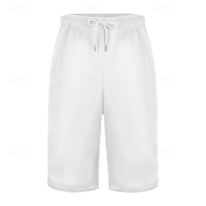 Men's Sweat Shorts Summer Shorts Casual Shorts Pocket Drawstring Elastic Waist Plain Comfort Short Party Daily Fashion Classic Style White Wine Micro-elastic 2025 - $17.99 –P12