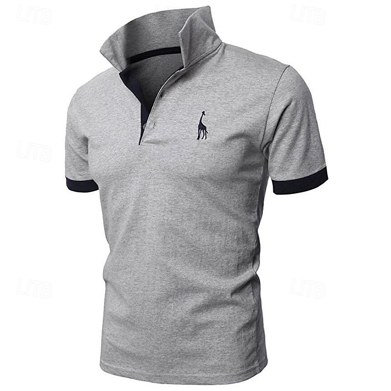 Per uomo Polo Camicia da golf Golf Informale Sport Classico Manica corta Essenziale Color Block Cervo Pulsante frontale Estate Primavera Standard Marrone Scuro Grigio scuro Nero Bianco Giallo Borgogna del 2025 a $12.99 –P8