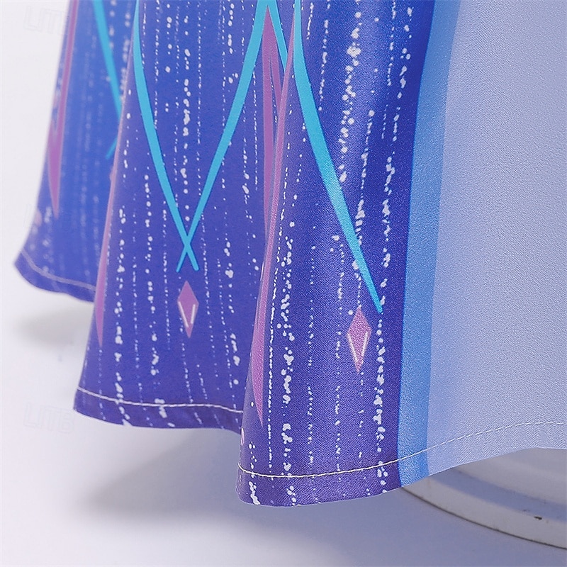 Kids Girls' Dress Graphic Short Sleeve Performance Party Sequins Patchwork Adorable Costume Polyester Midi Casual Dress A Line Dress Spring Fall 4 years+ Blue 2025 - $28.99 –P11