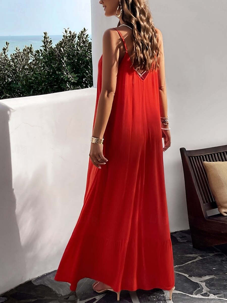 Damen Minikleid Casual kleid skims dress Basic Brautkleider schlicht Urlaub Täglich Regular Fit Glatt Ärmellos Gurt Schwarz Rote Blau Grün Sommer 2025 - $41.99 –P16