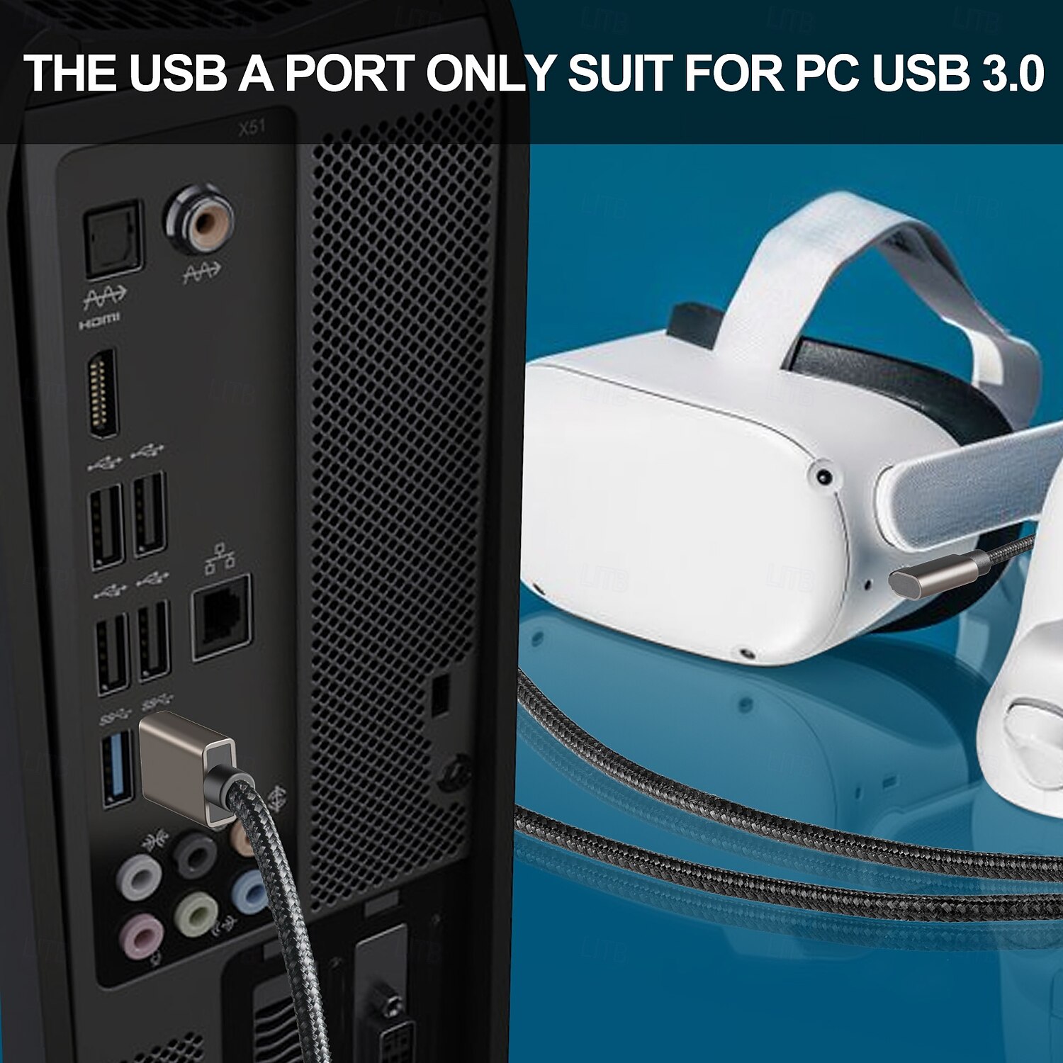 VR Link Cable 3m Compatible with Quest2/Pico 4 Accessories and PC/Steam VR High Speed PC Data Transfer USB 3.0 to USB C Cable for VR Headset and Gaming PC 2025 - $20.99 –P6