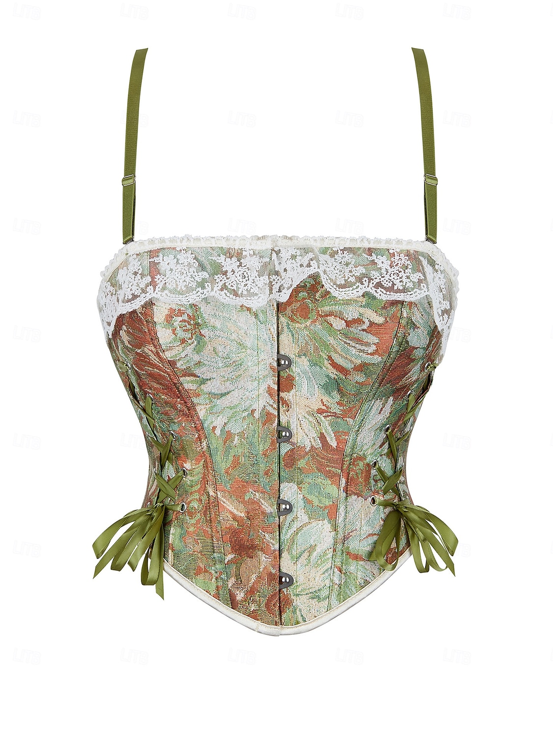 Retró Középkori Reneszánsz Fűző Prsluk Bustier Fűzős Virágos Jacquardszövet Jelmez Női Kelta Fantasy királyi Mindszentek napja Farsang Parti Alkalmi / Napi LARP Felnőttek Fűző 2025 - $23.99 –P1