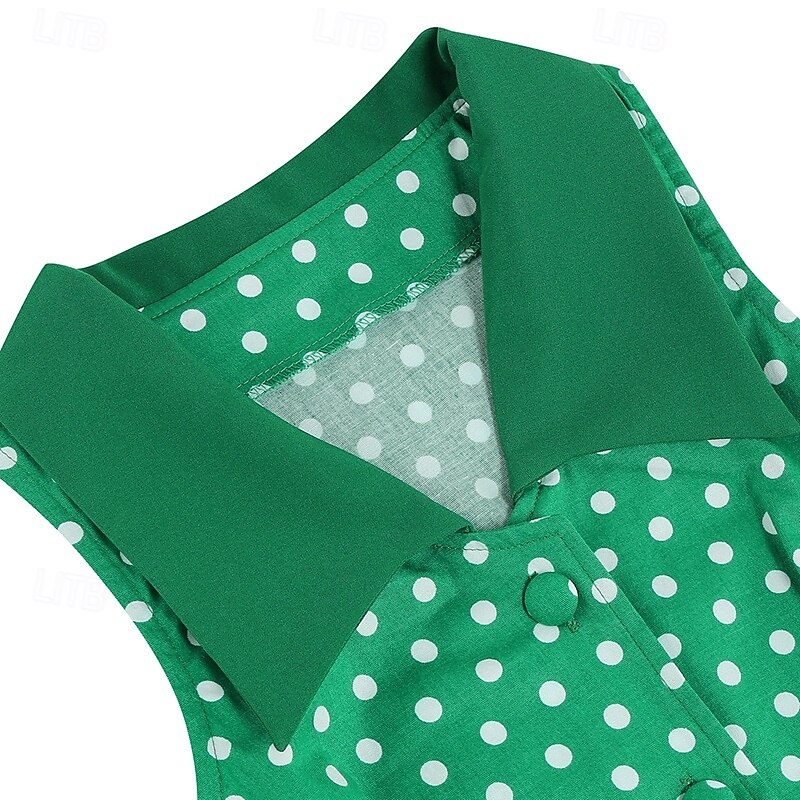 Elegantní 50. léta Retro Ke kolenům Šaty A-Line šaty Čajové šaty Puntíky A-Linie Dámské Vánoce Karneval Nový rok Maturita Denní nošení loučení se svobodou nevěsty Dospělé Šaty pro návrat domů Léto 2025 - $34.99 –P4
