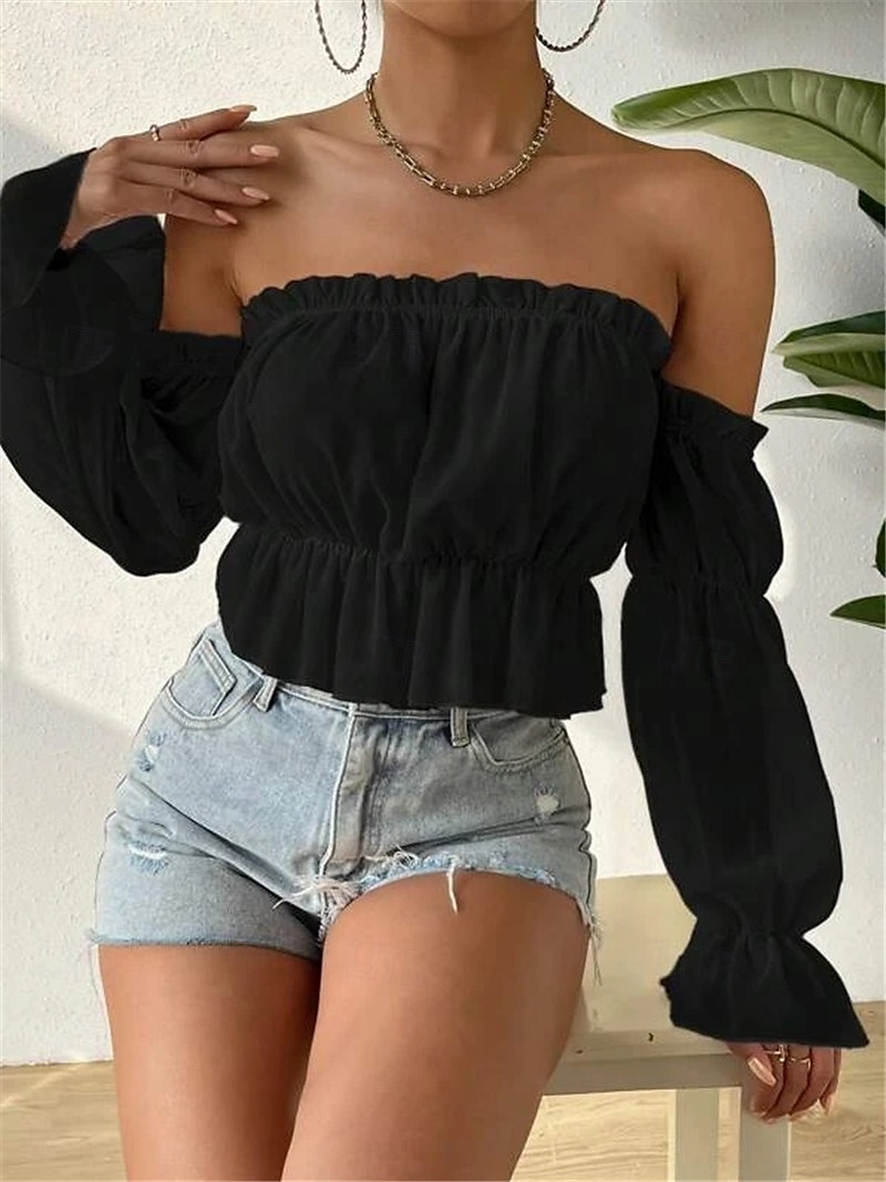 Retrò Vintage Medievale Rinascimento Blusa / Camicia Fiera del Ren Senza spalline Tinta unica Per donna Fantasia Halloween Carnevale Vacanza Casual Quotidiano LARP Adulti Camicia del 2025 a $15.49 –P8