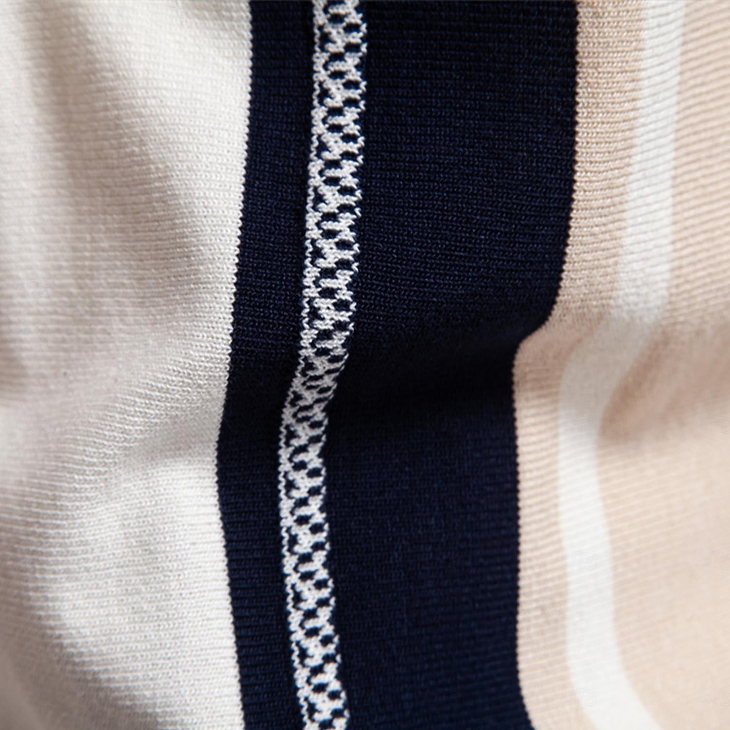Miesten Polo Neulo poolo Muodollinen Työ Sänkyjen avaus Lyhythihainen Raidoitettu Pystysuuntaiset nauhat Raita-Trim Raita Kevät Beesi Polo 2025 - $27.99 –P7