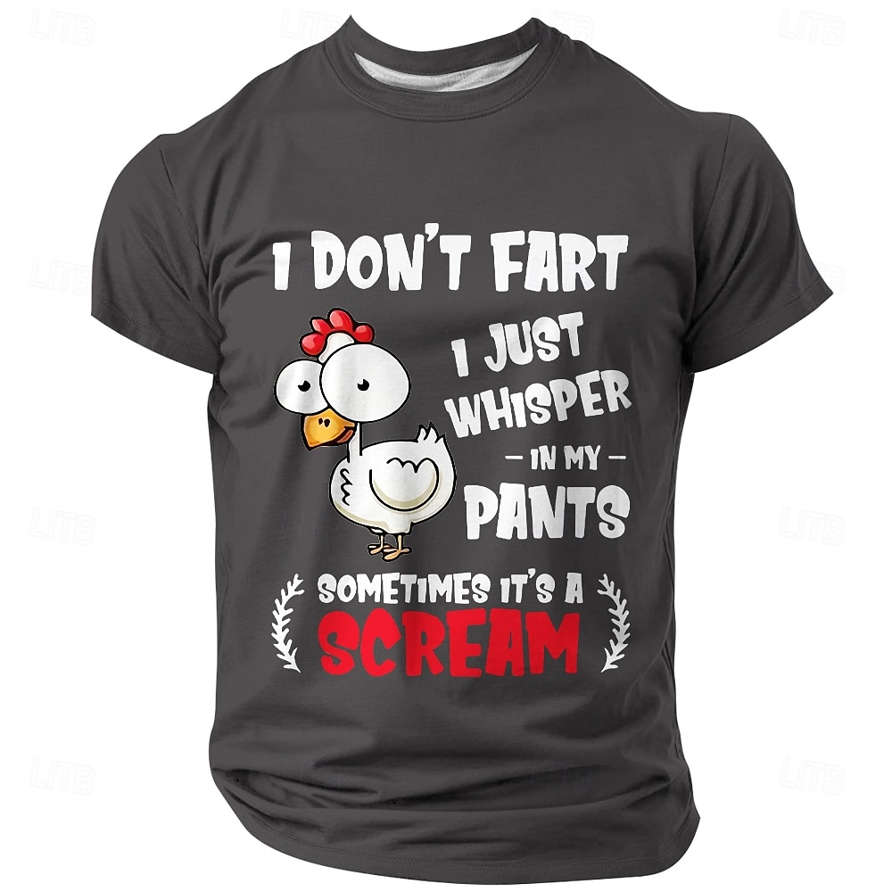 Herre Morsom T skjorte Kortermet T skjorte 3D-utskrift Crew-hals Skjorte Mote Daglig Gate Daglig Svart Blå Kakifarget Sommer Vår Klær S M L XL XXL XXXL 2025 - $17.99 –P3