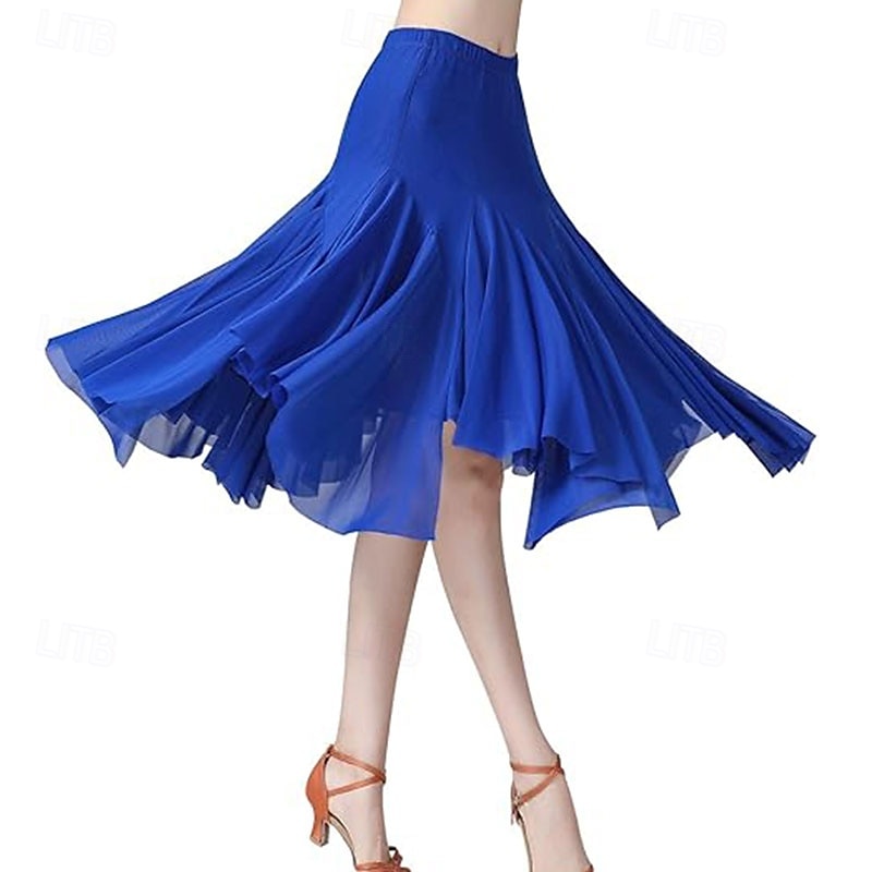 Women's Standard Dance 360-Degree Long Skirt Latin Salsa Rumba Flamenco Practice Dress 2025 - $35.99 –P8