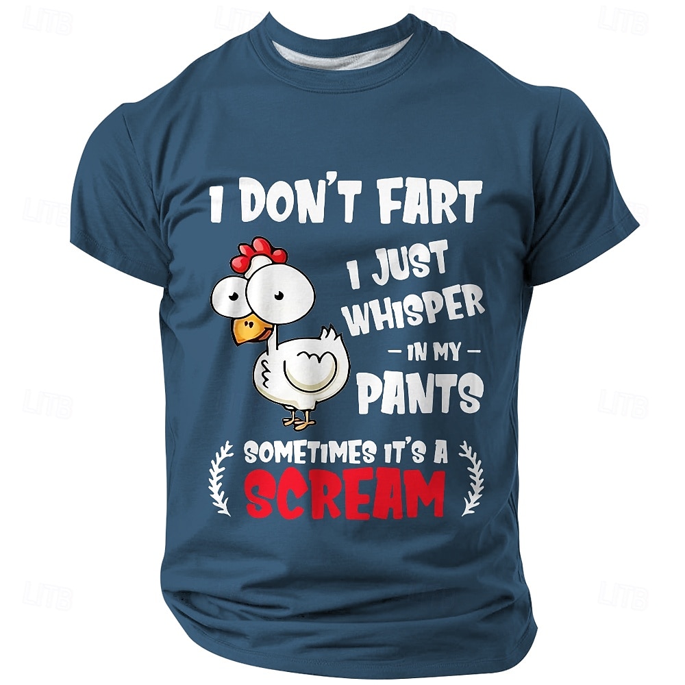 Herre Morsom T skjorte Kortermet T skjorte 3D-utskrift Crew-hals Skjorte Mote Daglig Gate Daglig Svart Blå Kakifarget Sommer Vår Klær S M L XL XXL XXXL 2025 - $17.99 –P2