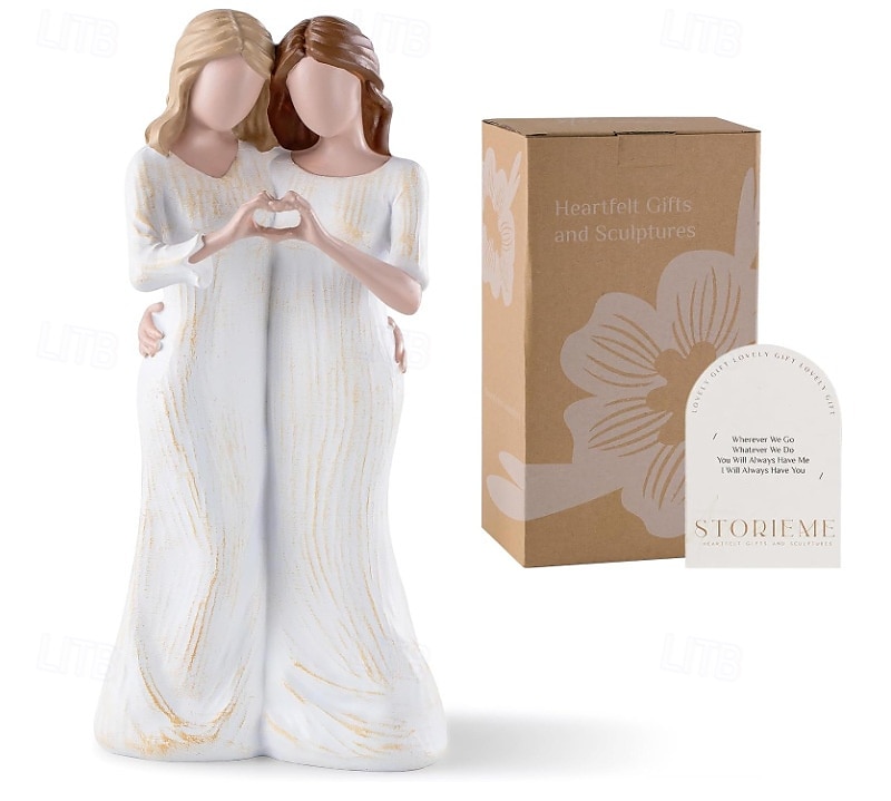 varig vennskap harpiks hjerte-søster statue - perfekt for jul, takksigelse, valentinsdag, morsdag  & konfirmasjonsgaver 2025 - $20.99 –P10