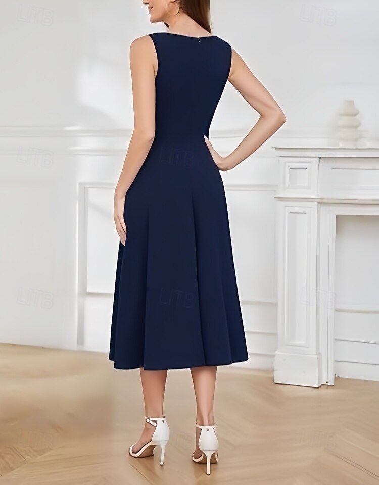 vestido de madrinha linha a decote em v sem mangas elegante assimétrico tecido elástico com babados 2025 de 2025 por $141.99 –P2