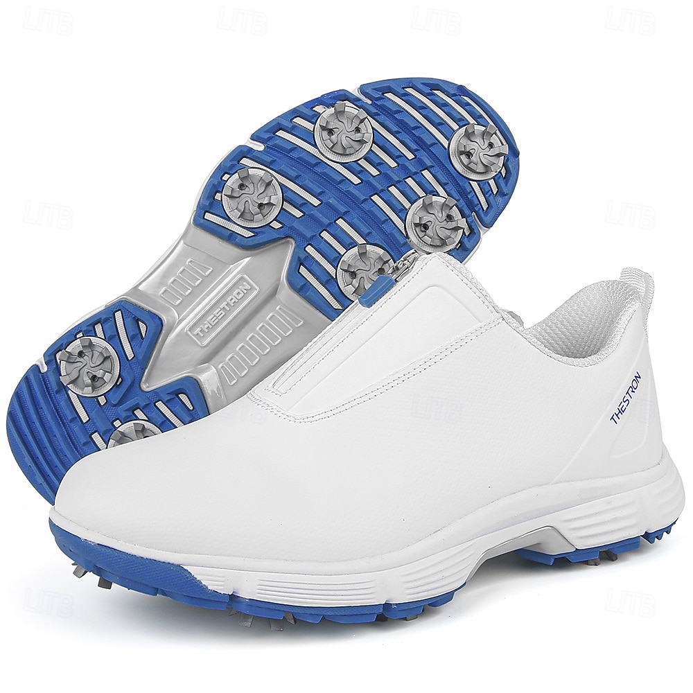 weiße Golfschuhe für Herren mit Reißverschluss, atmungsaktivem Obermaterial und gepolsterter Sohle für Komfort und Leistung auf dem Platz 2025 - $89.99 –P6