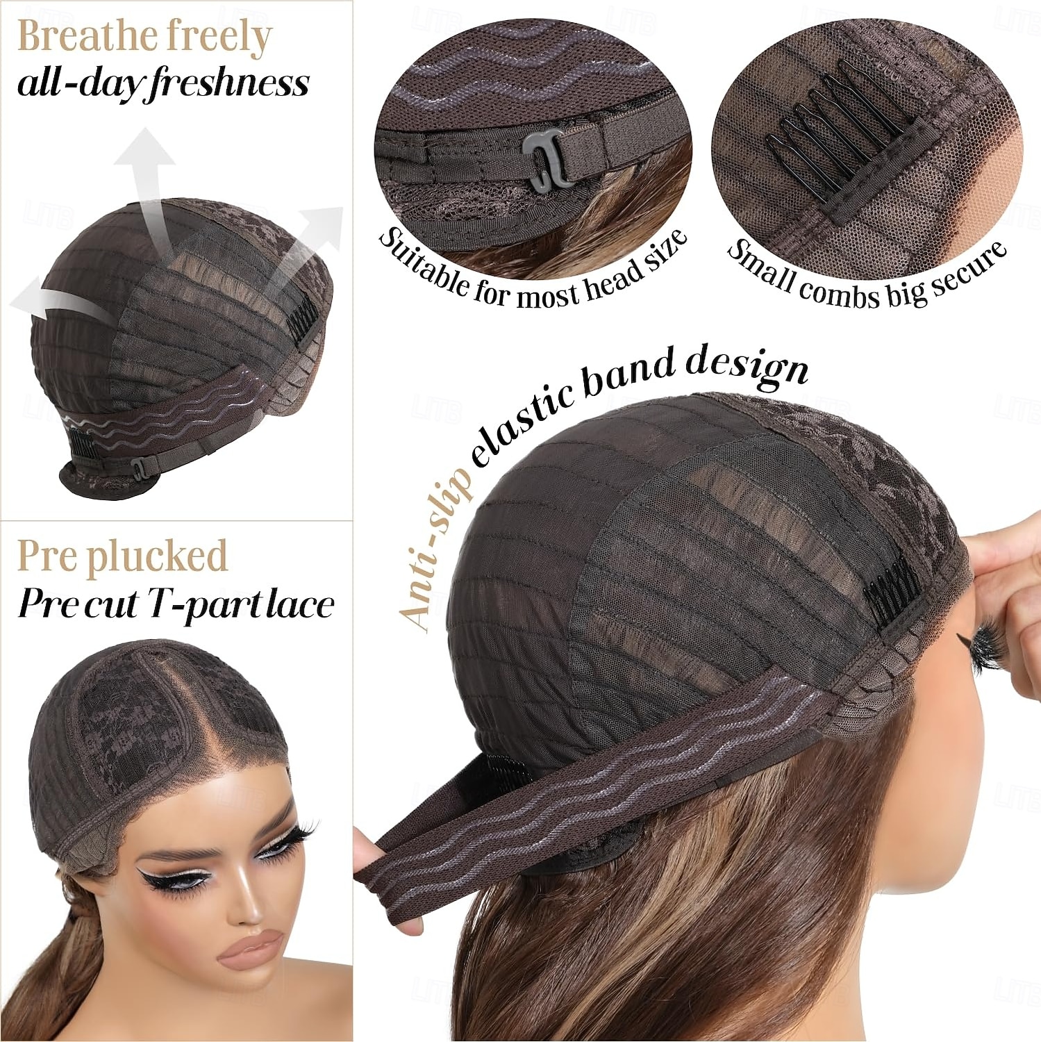 Wear and Go Glueless Wig with Bangs Pre Plucked Body Wave Synthetic Lace Front Wigs for Women 2025 - $29.99 –P8