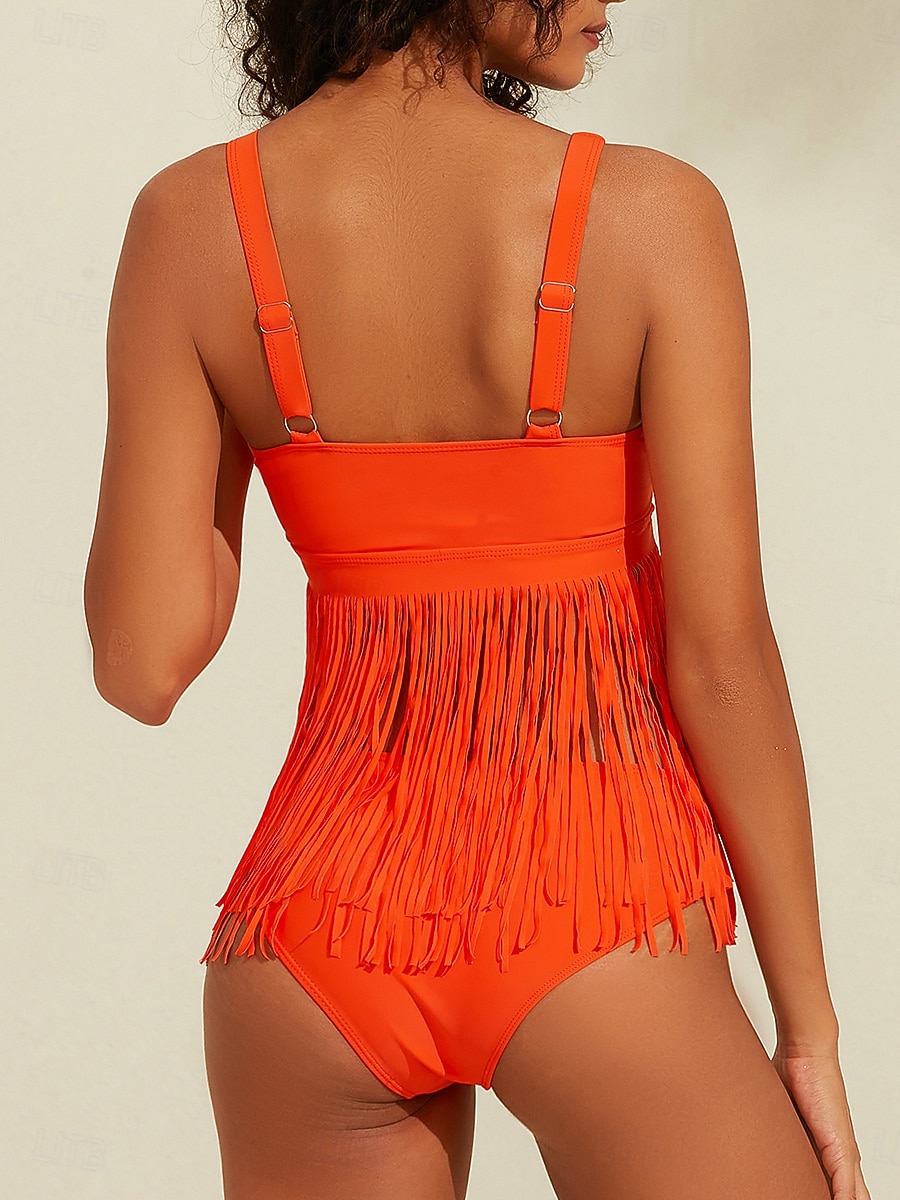 2026年 女性用 スイムウェア 2ピース 水着 旅行度假风 スタイリッシュ 純色 ノースリーブ 水着  コレクション – $62.99 –P4