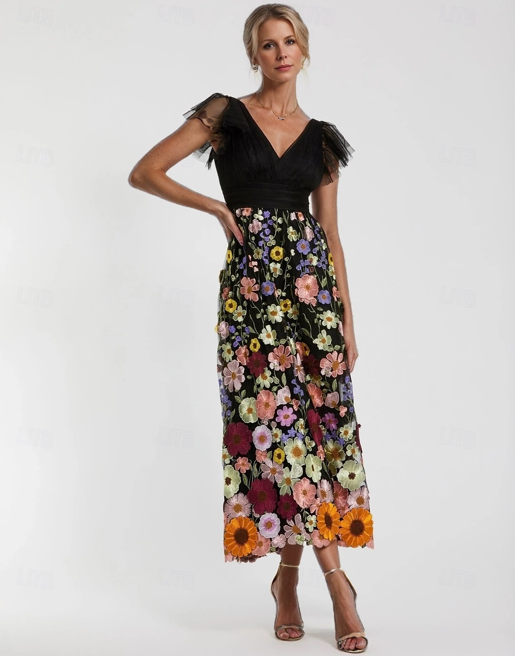 Robe A-line en dentelle florale robe mère de la mariée élégante vintage longueur cheville tulle manches longues avec appliqués brodés de 2025 ? $149.99 –P1