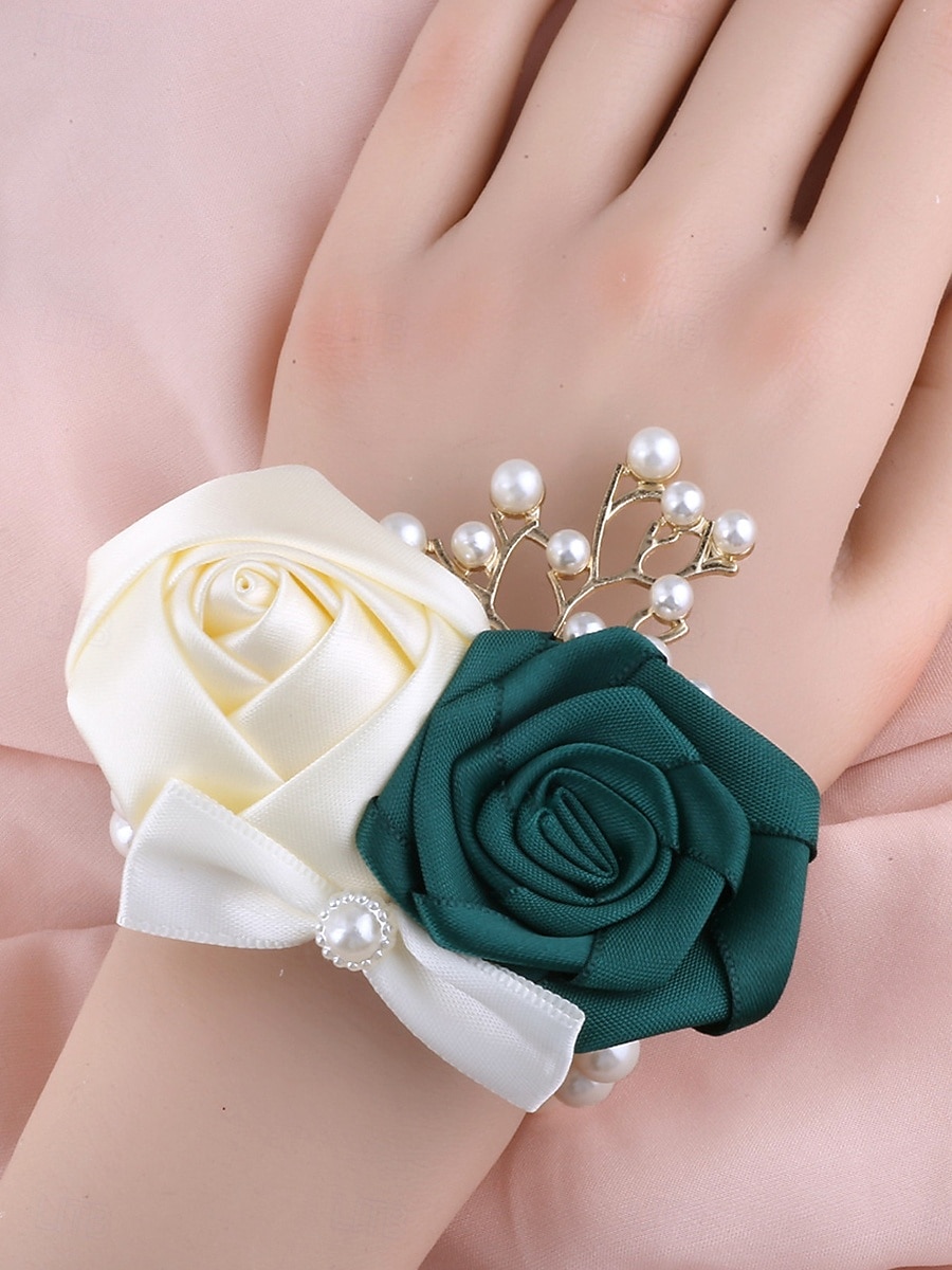 Fleurs de poignet de mariage bouquets de mariage  événement  fête PVC (chlorure de polyvinyle) style fleur de 2025 ? $78.99 –P1