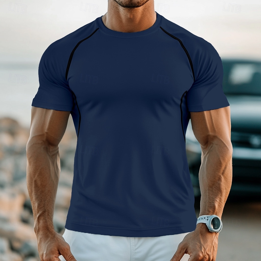Men's T Shirt Muscle Shirt Moisture Wicking Shirts Short Sleeve Crew Neck Summer Plain Sports Lightweight Sporty Athletic Fitness Gyms White Top Tee for Men 2026 - $12.49 –P2