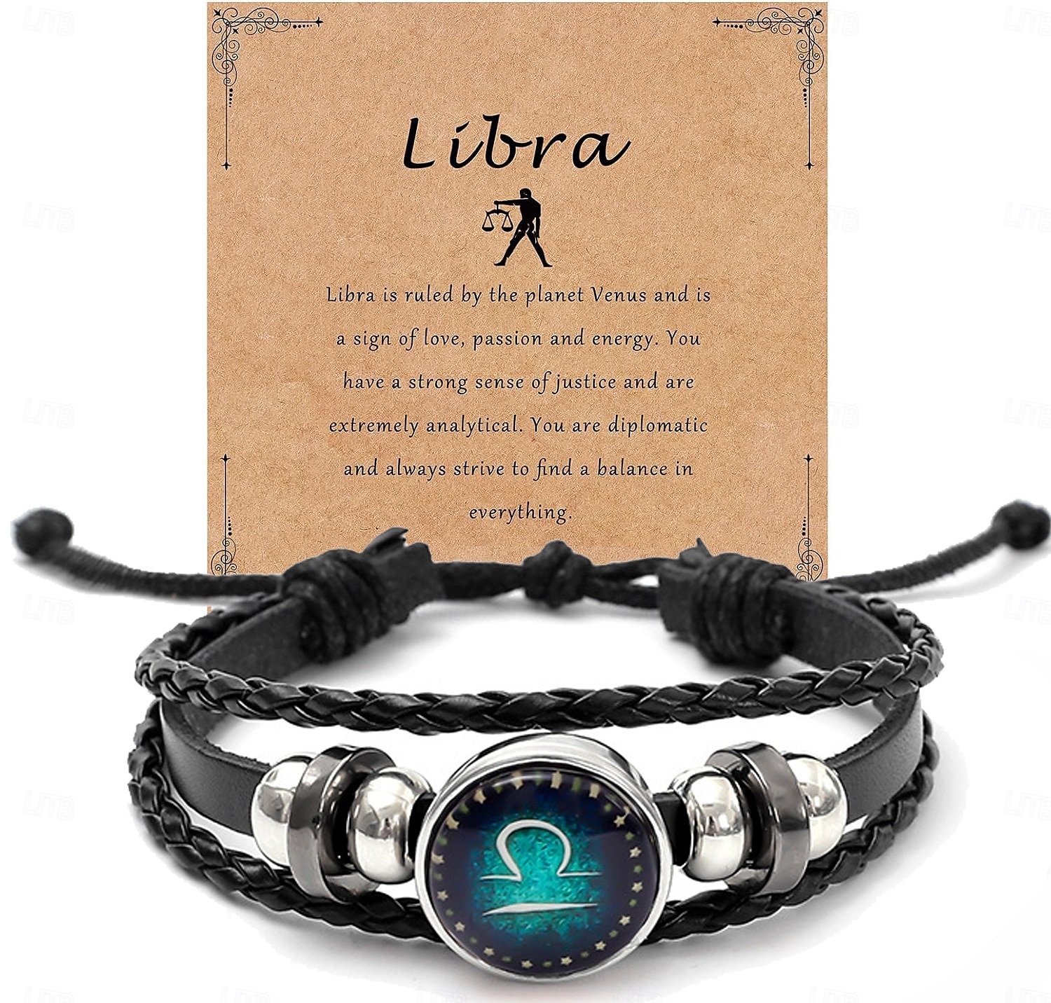 multilayer constellation zodiac läder armband handgjorda vävda stjärntecken wrap armband armband för kvinnor män smycken födelsedagspresent 2025 - $14.99 –P13