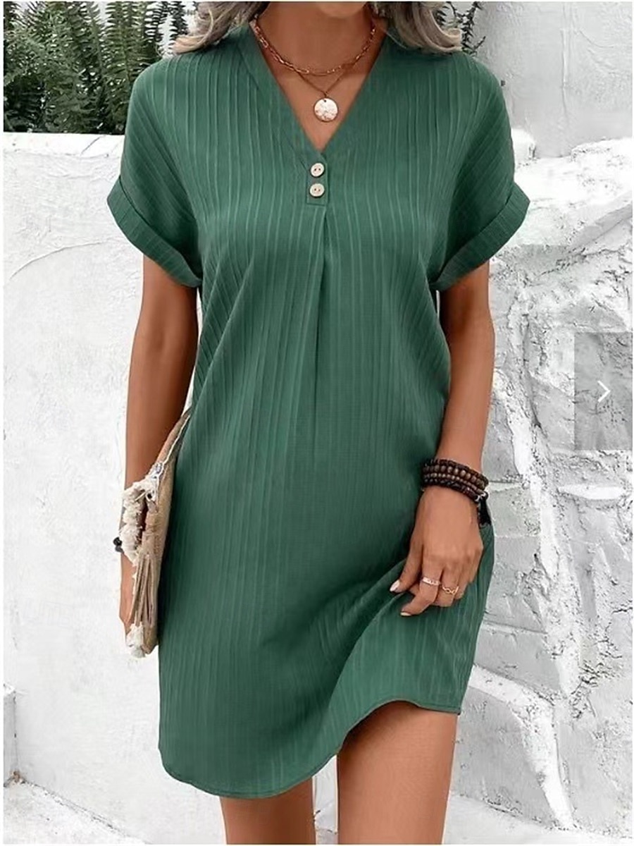 Rochie Mini Femei Rochie Corset Rochie T Shirt Rochie Tee Rochie Shift Rochie Casual Vacanță Daily Regular Fit Grafic Mâneci Scurte Guler în V Negru Roz Vin Albastru Vară 2025 - $15.99 –P1