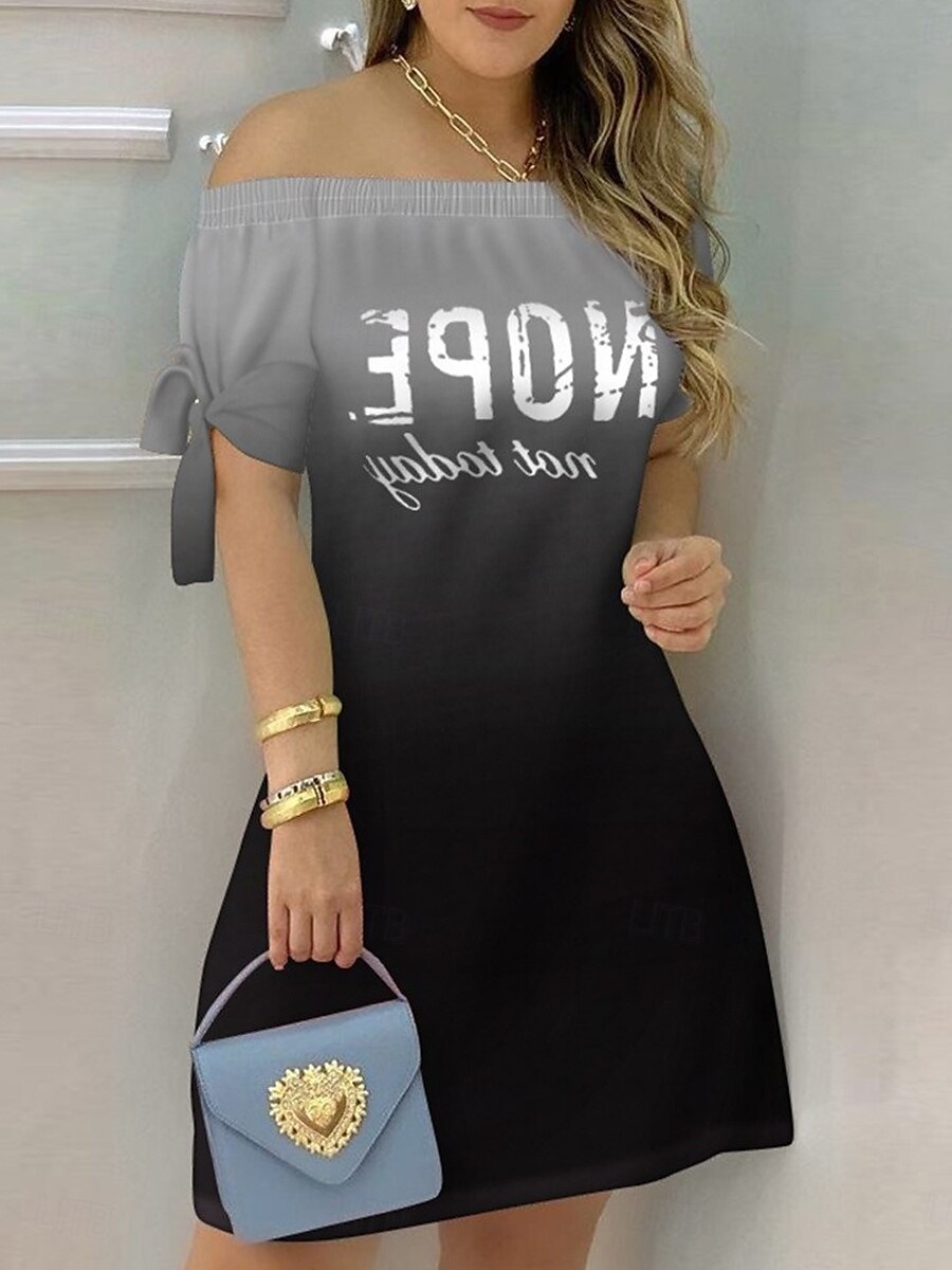 בגדי ריקוד נשים שמלת מיני שמלת שיפט שמלת Off The Shoulder שמלת סטרפלס יום יומי חופשה יומי רגיל פרחוני שרוולים קצרים סירה מתחת לכתפיים שחור צהוב ורוד מסמיק ורד מאובק קיץ 2025 - ₪94 –P3