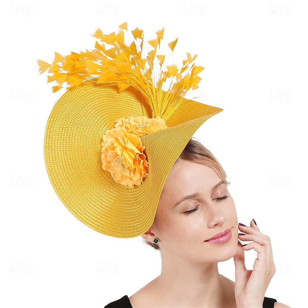 berretto Poliestere Cappello Fedora Corsa di cavalli Elegante Vintage Con Fantasia floreale Copricapo Copricapo del 2025 a $29.99 –P5