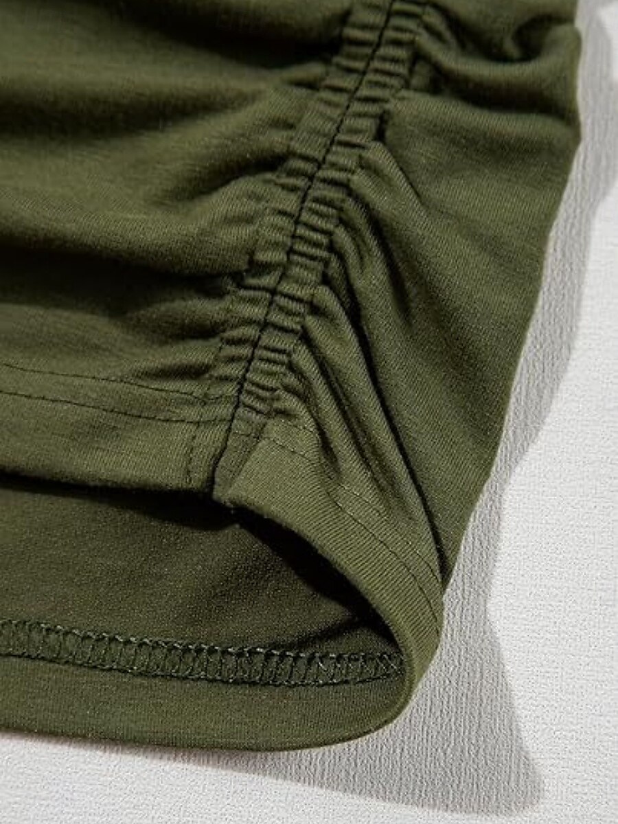 T Shirt Femme Uni Élégant Décontracté Manches Courtes Col Ronde Tops Réguliers Quotidien Noir Blanc Vert Armée Vert Gris Été de 2025 ? $19.99 –P12