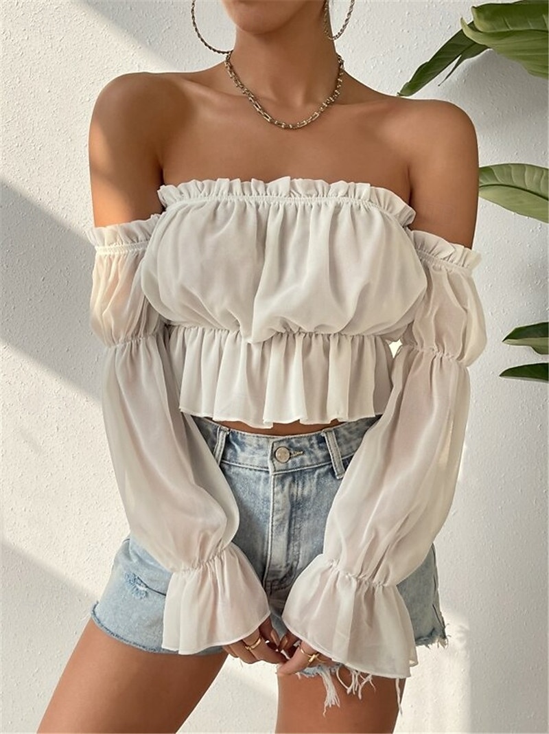 Retrò Vintage Medievale Rinascimento Blusa / Camicia Fiera del Ren Senza spalline Tinta unica Per donna Fantasia Halloween Carnevale Vacanza Casual Quotidiano LARP Adulti Camicia del 2025 a $15.49 –P1