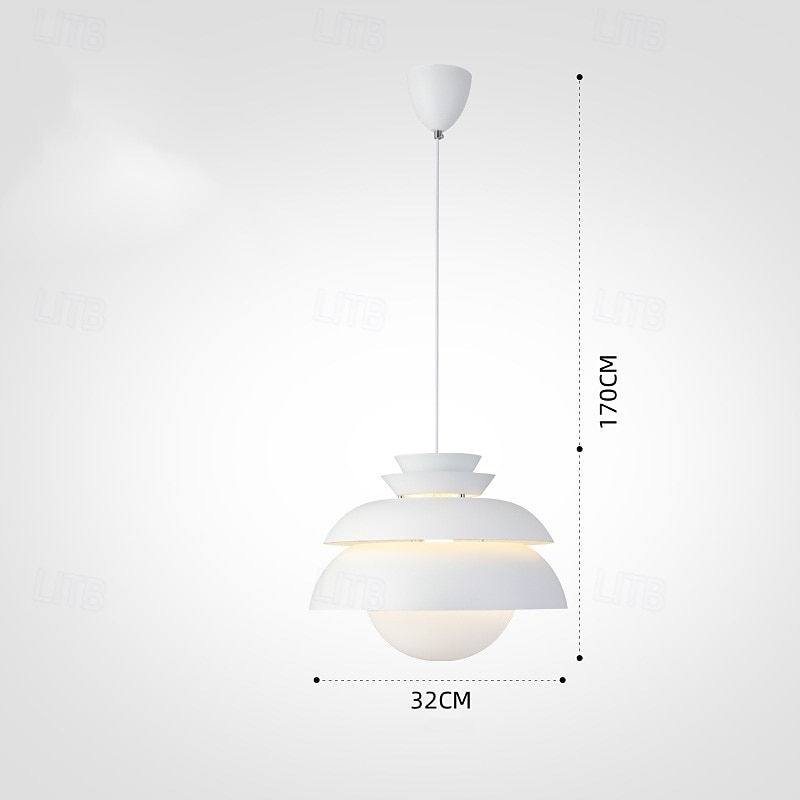 Single Light Pendant Light Fixtures White Metal Pendant Light Home Decor with Metal Shade Modern Hanging Lamp Hight Adjustable E27 Industrial Chandelier for Living Room Bedroom 32cm 110-240V 2025 - $279.99 –P3