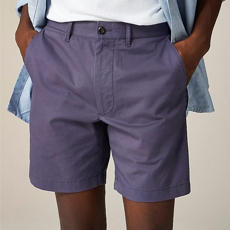Homens Calção Shorts Chino Bermudas Shorts de trabalho Bolsos Perna reta Tecido Conforto Pavio Humido Comprimento do joelho Ao ar livre O negócio Diário Moda Roupa de rua Branco Azul Marinha de 2025 por $20.99 –P6