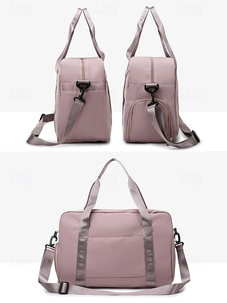 Women's Travel Duffel Bag with Shoe Compartment – Large-Capacity Waterproof Weekender Tote for Gym, Sports and Overnight TripsColor Wine Black Pink 2025 - $29.99 –P9