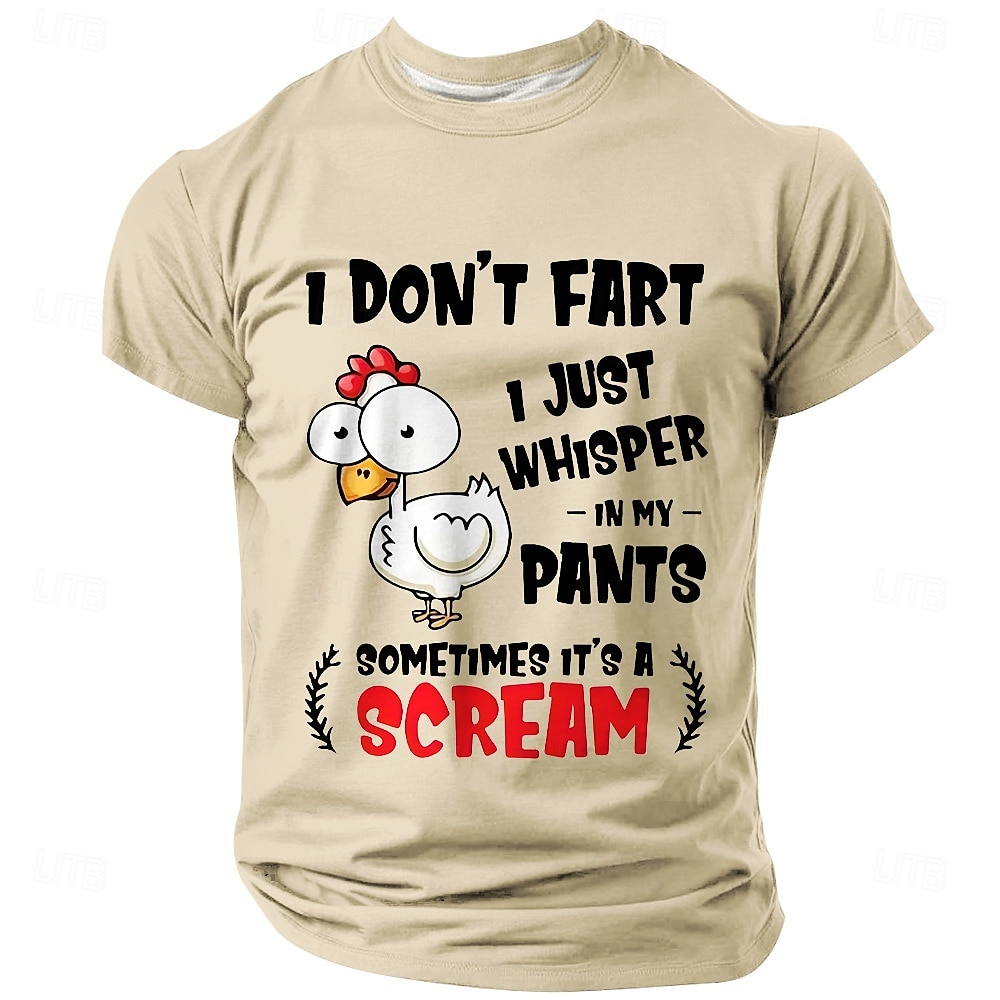 Herre Morsom T skjorte Kortermet T skjorte 3D-utskrift Crew-hals Skjorte Mote Daglig Gate Daglig Svart Blå Kakifarget Sommer Vår Klær S M L XL XXL XXXL 2025 - $17.99 –P1