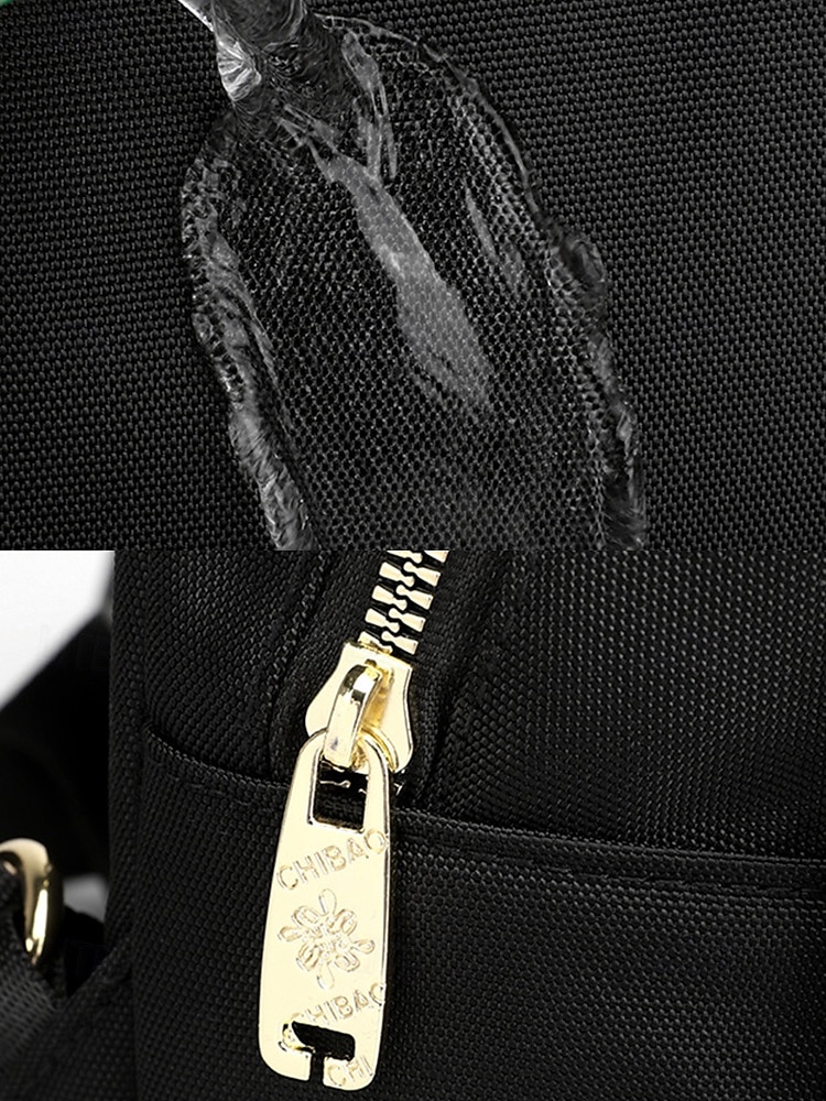 rucsac mic de damă, rezistent la apă, cu buzunare multiple – geantă de umăr ușoară și elegantă pentru călătorii, școală și utilizare zilnică ocazională negru galben roz 2025 - $21.99 -P6