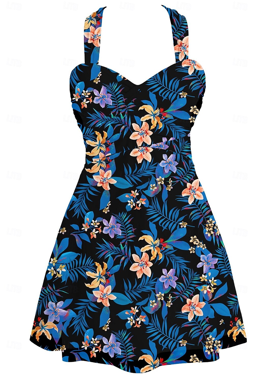 Dame Badetøy Tankini Badedrakt Ferie Vakker Blomsternål i krystall Blader Ermeløs Badedrakter 2025 - $26.99 –P4